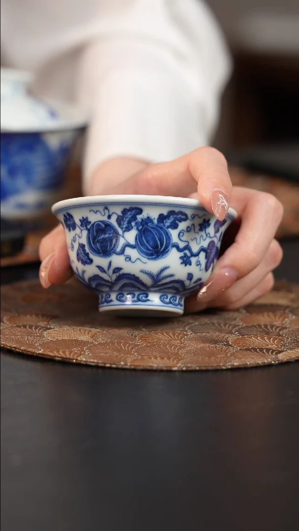 【闪购商品】杯物恒观古青花西瓜