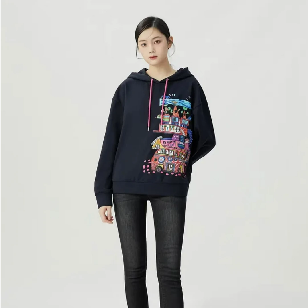 GIRDEAR/哥弟简约休闲时尚减龄青春活力百搭宽松连帽卫衣1300781