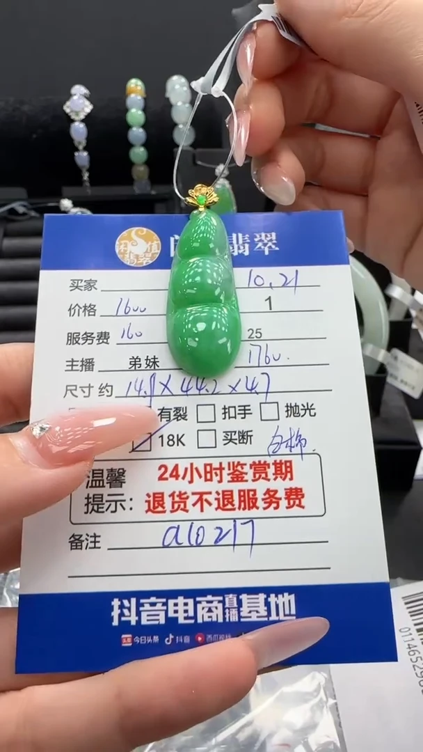 吊坠(不含链)18K金镶嵌翡翠翡翠吊坠