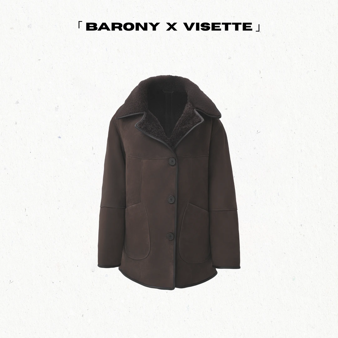 BARONY/Visette可可棕7802土耳其成衣进口皮草外套真皮毛一体冬