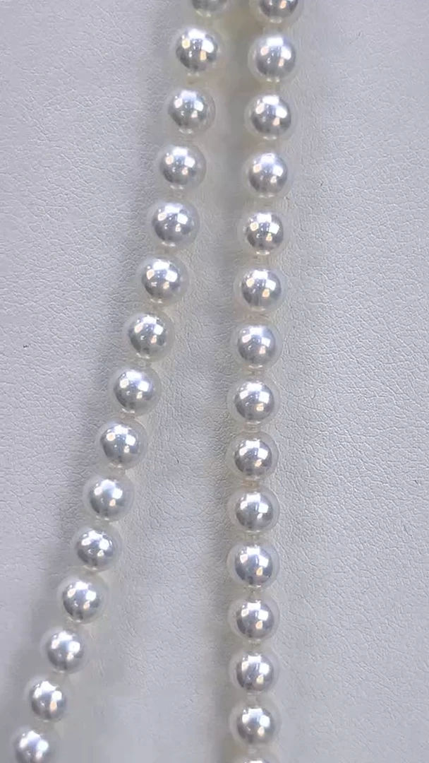 淡水珍珠银S925镶嵌项链6-7