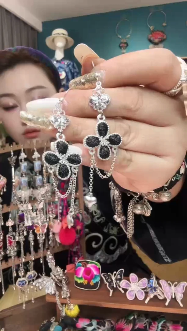 刺绣纯手工民族风刺绣耳环