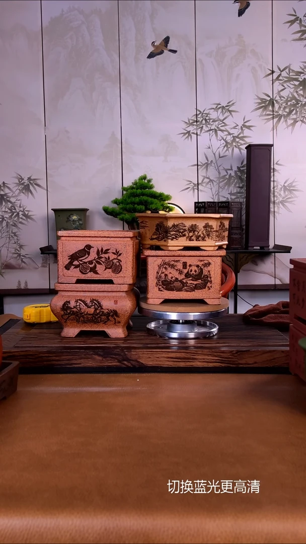 紫砂花盆来****造紫砂花盆4只