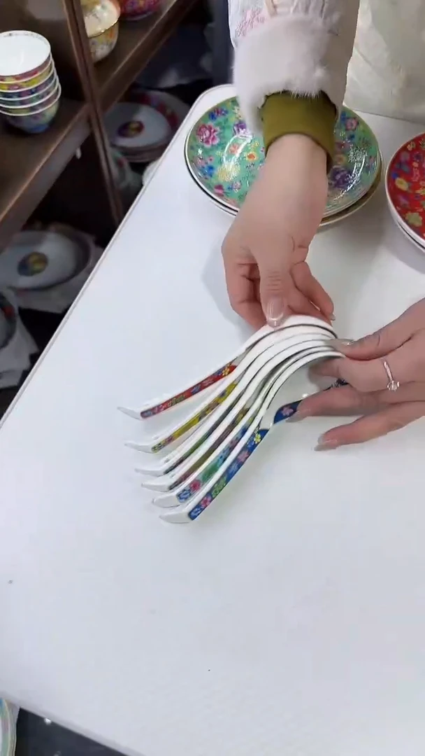 【闪购商品】瓷片小勺子6个景德镇