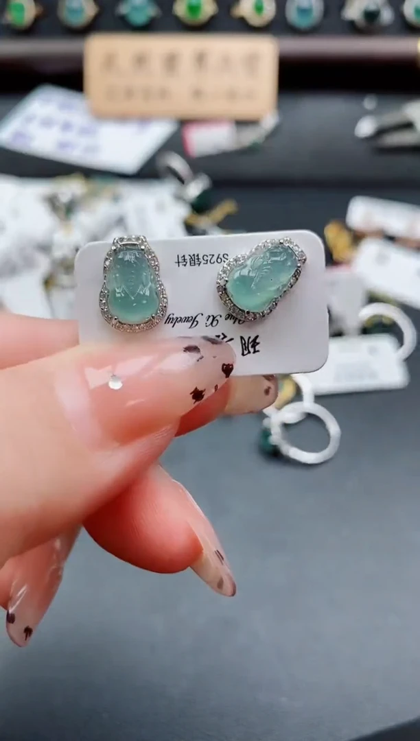 银S925镶嵌戒指翡翠1