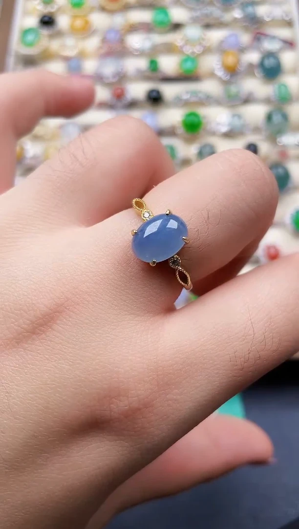 银S925镶嵌戒指翡翠35