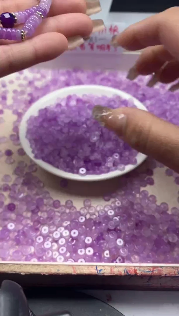 【闪购商品】玛瑙/玉髓颈饰未镶嵌w1584冰紫罗兰算盘6*3mm*60颗