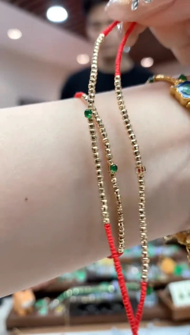 【闪购商品】翡翠手绳18K金镶嵌手绳多样性发货1件
