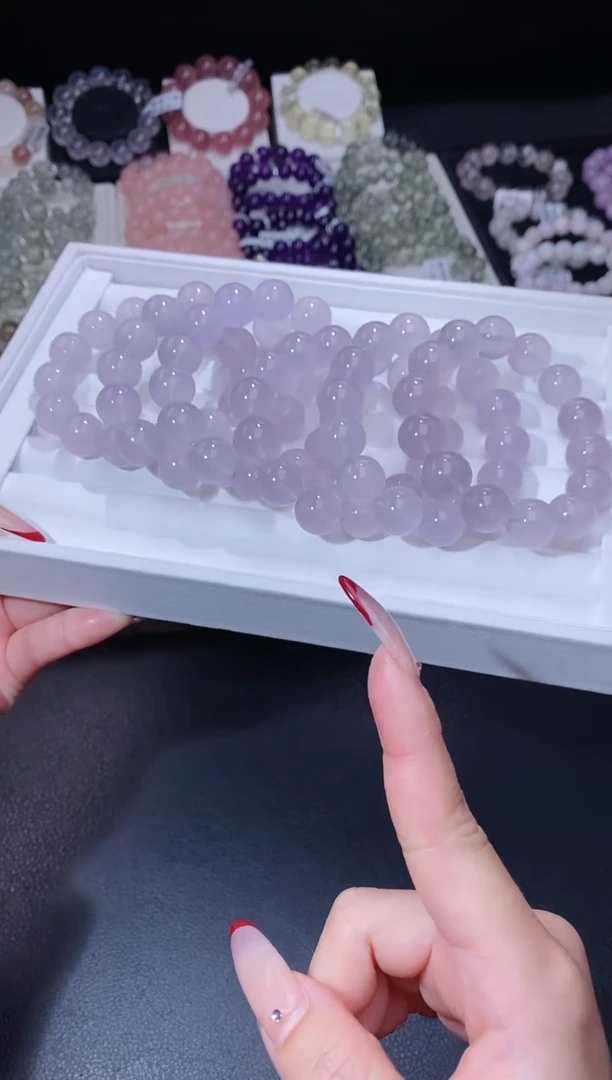 【闪购商品】萤石手链未镶嵌123.1奶葡萄萤石手串 多样性发其一