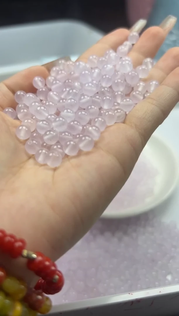 玛瑙/玉髓颈饰未镶嵌w950冰紫6mm*50颗