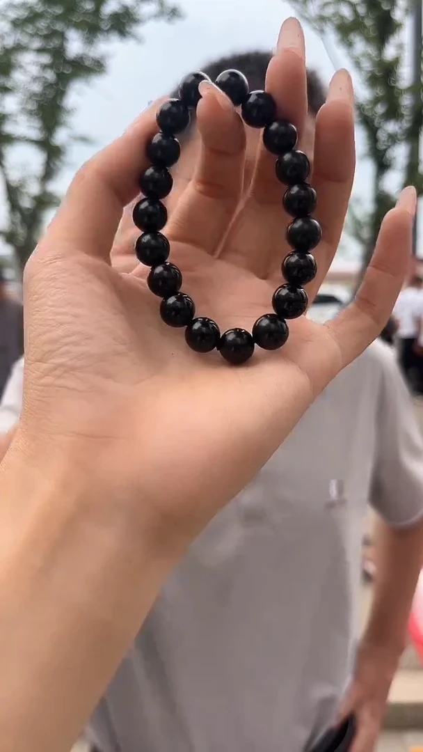 黑曜岩未镶嵌手链天然黑曜石手串多样性发一mm