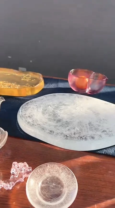 【闪购商品】茶盏琉璃冰冻烧雪花茶盘