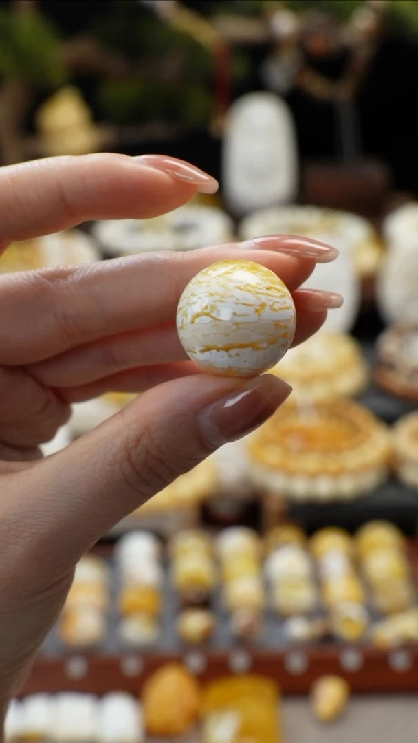 手链琥珀未镶嵌天然琥珀蜜蜡虎皮单珠22