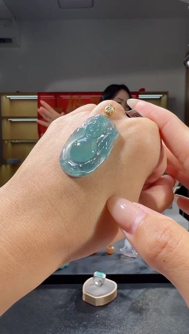 吊坠(不含链)未镶嵌翡翠财神（多样性发其一）