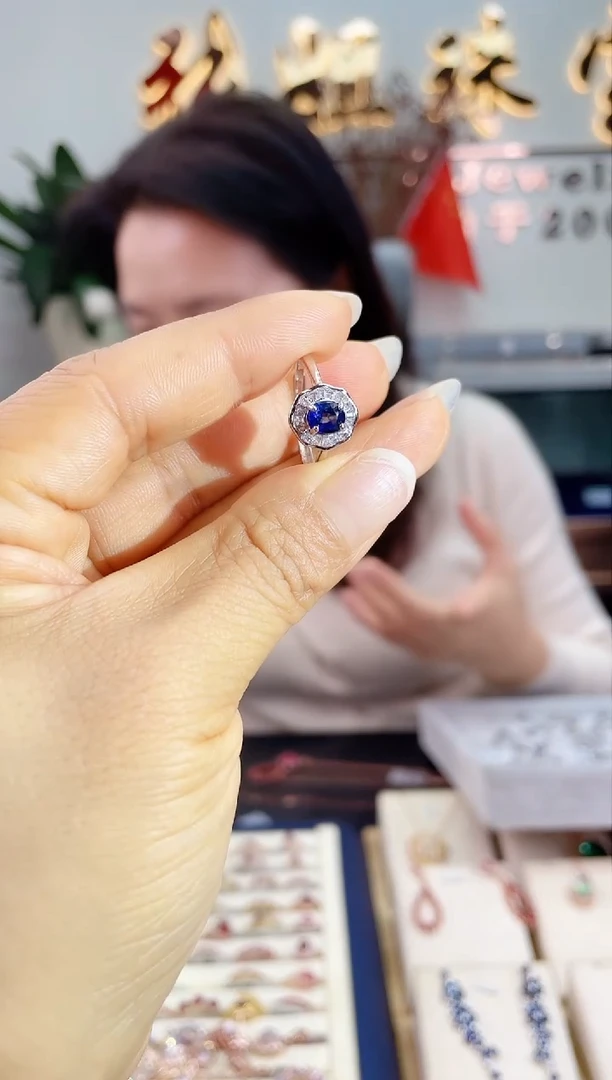 【闪购商品】蓝宝石戒指银S925镶嵌戒指