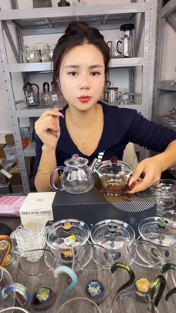 手工艺品玻璃禾器  青莲壶 孤品