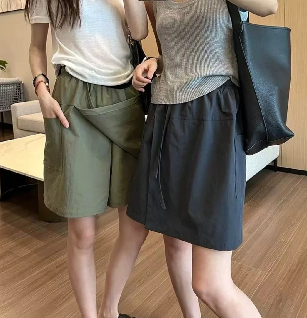 【破价清+现货】原纱防晒美式工装短裙夏季2025女高腰半身裙裤