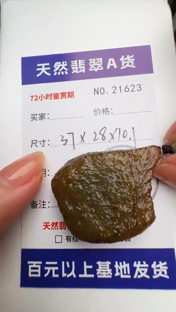 翡翠未镶嵌颈饰原石21623