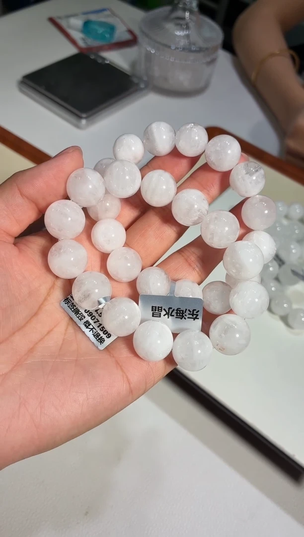 水晶手链未镶嵌14m喜马拉雅冰川白幽灵手链多样性发