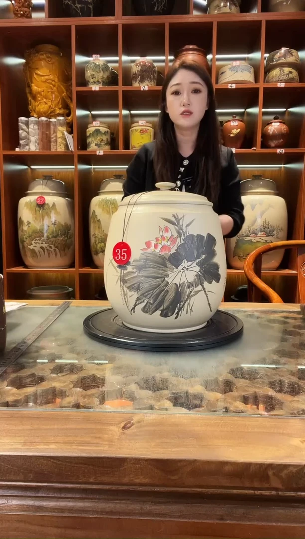 罐云南建水紫陶白泥缸@35