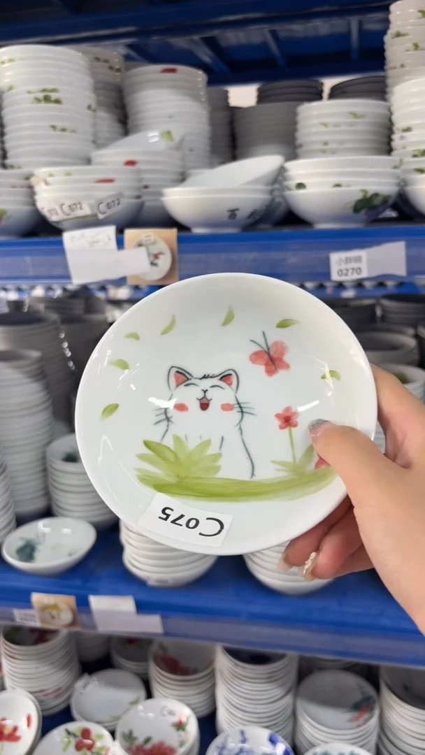 瓷片景德镇高温陶瓷食品级手绘釉中彩-小胖碗3