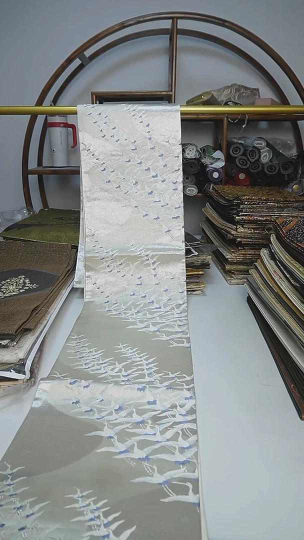 织绣64西阵织六通仙鹤