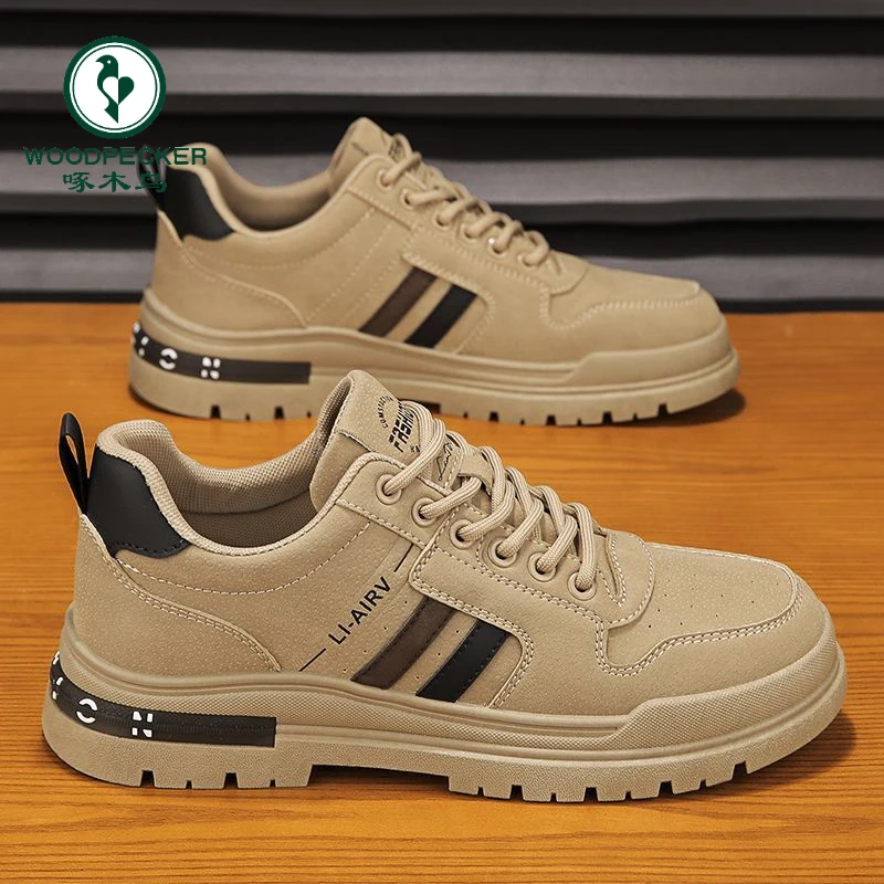【正品】啄木鸟男鞋春季运动休闲劳保板鞋上班工作防滑耐磨鞋子男