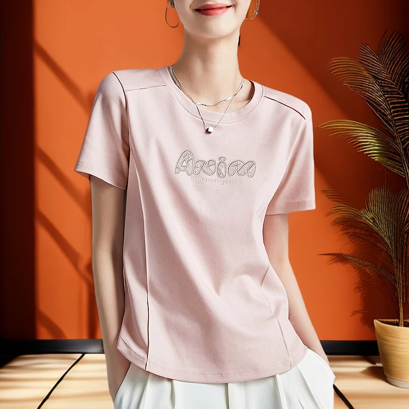 短袖T恤打底新款上衣女士夏季薄款夏季慵懒老钱风松弛感女装贵气