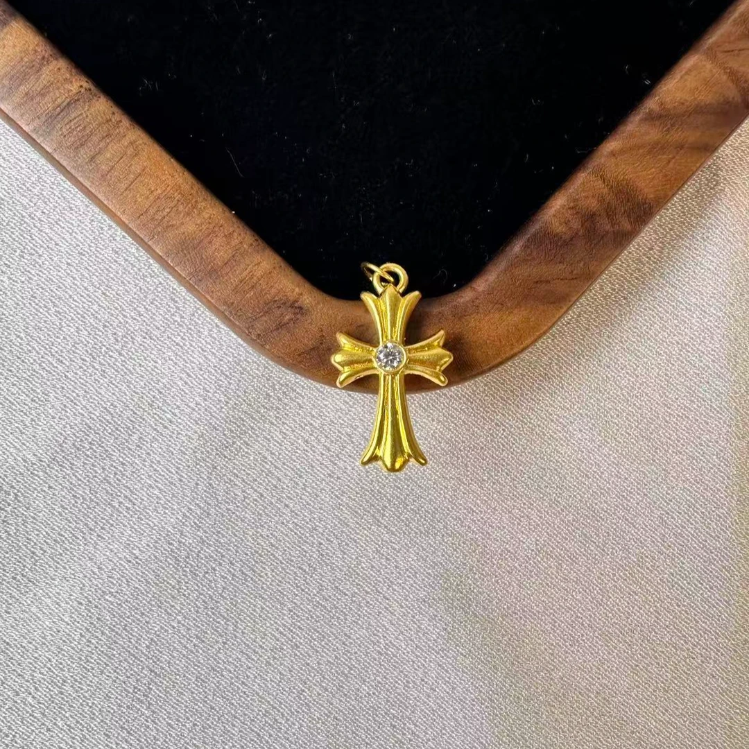 【足金999】精品点钻十字架吊坠AA059