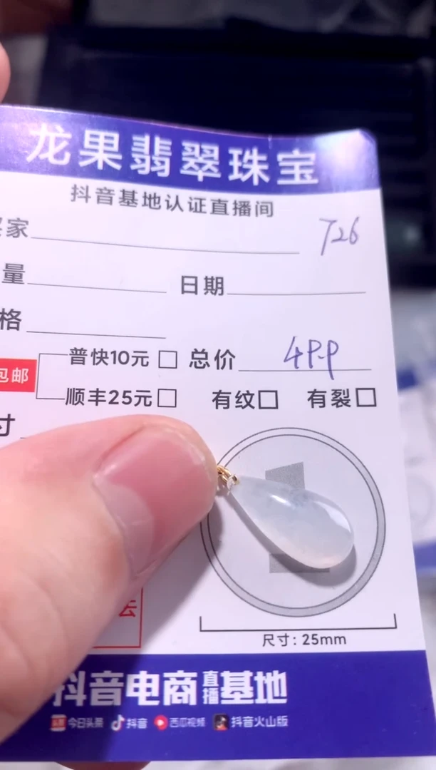 颈饰未镶嵌翡翠水滴726