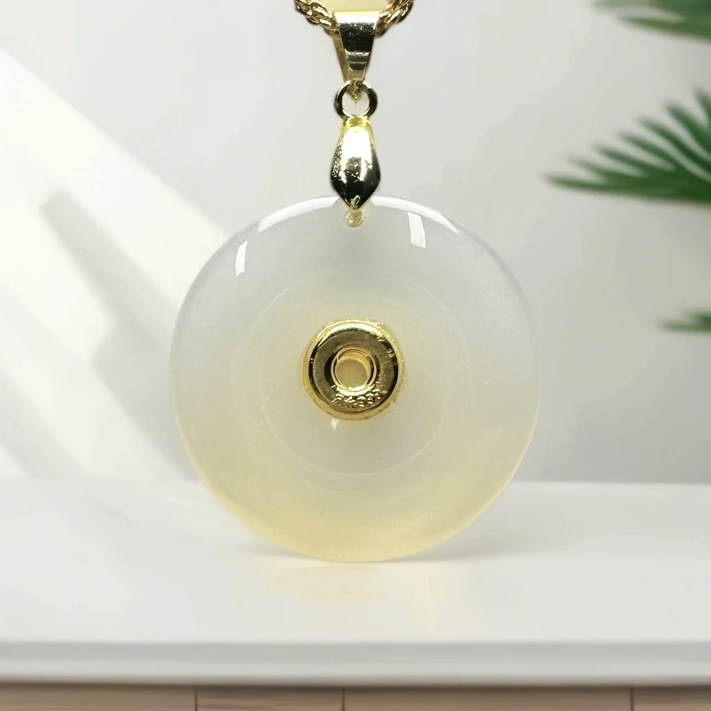 足金玉髓平安扣吊坠-多样性发货-带礼盒证书 NN06