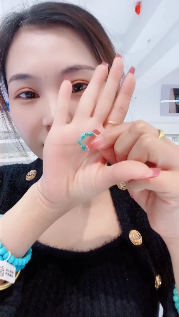 【闪购商品】绿松石戒指银S925镶嵌发货一件