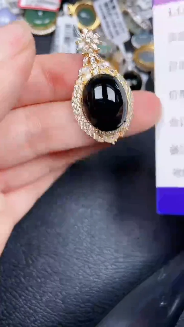 颈饰银S925镶嵌翡翠1756