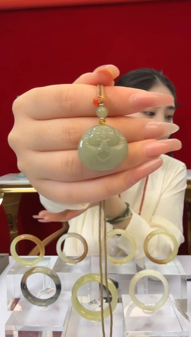 项链未镶嵌和田玉闪购弥勒佛项链尺寸约25*26mm