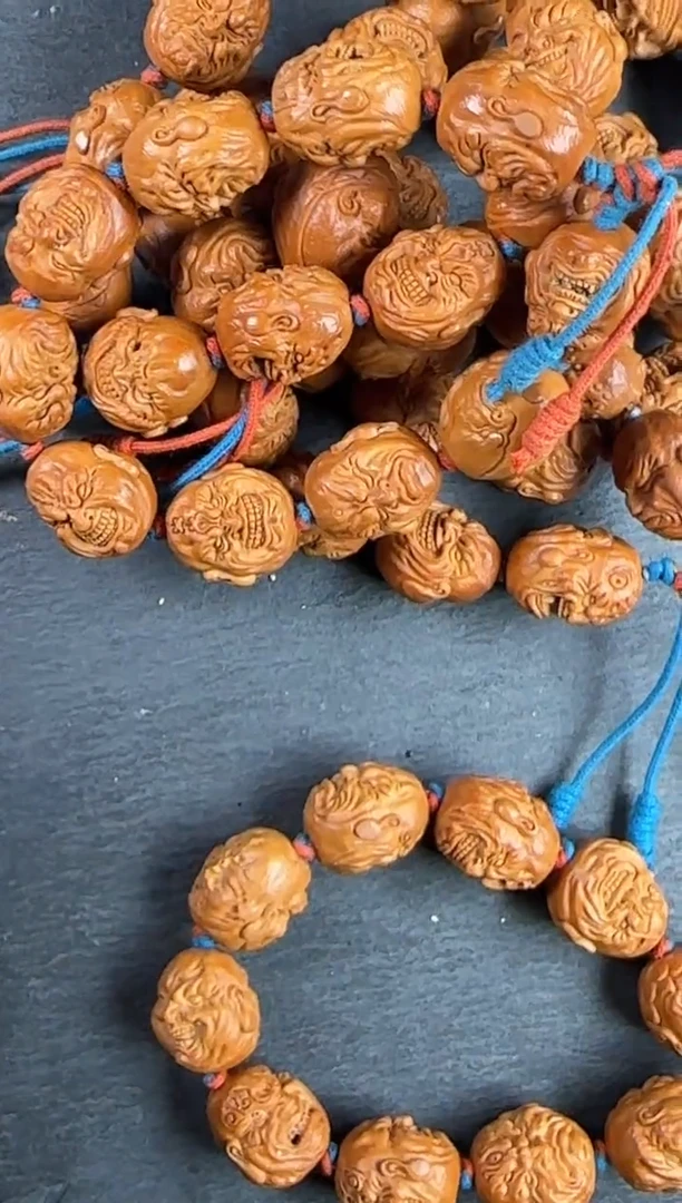 橄榄核吊坠19.5左右杜鑫大师雕刻恶僧