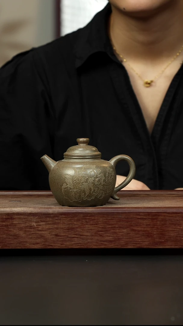 紫砂茶壶青段柴烧 大彬圈钮