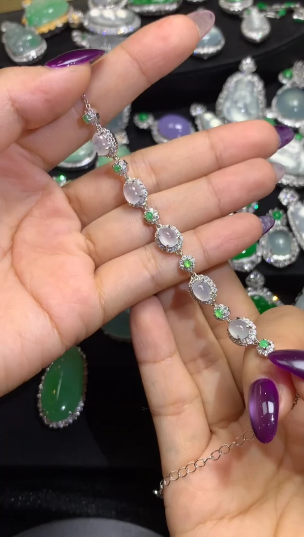 颈饰银S925镶嵌翡翠翡翠手链（福利好价）