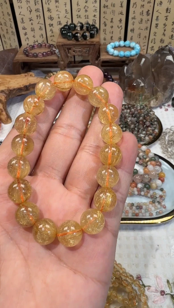未镶嵌手串水晶SJ-27金发晶 天然水晶 默认微瑕