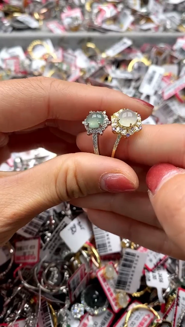 【闪购商品】翡翠戒指银S925镶嵌333333  9