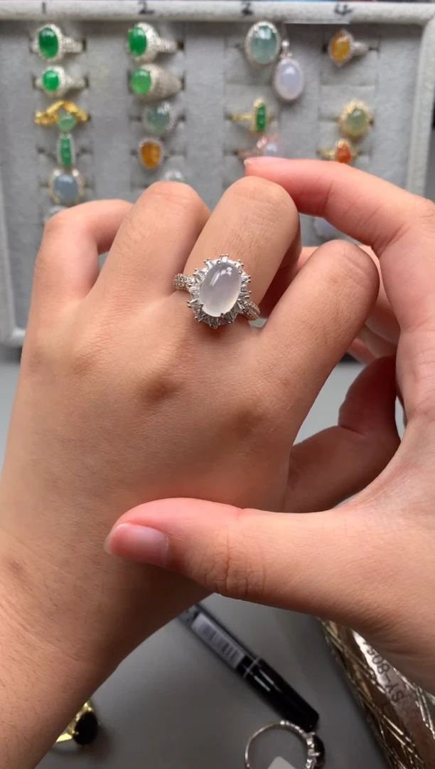 银S925镶嵌戒指翡翠…*?1