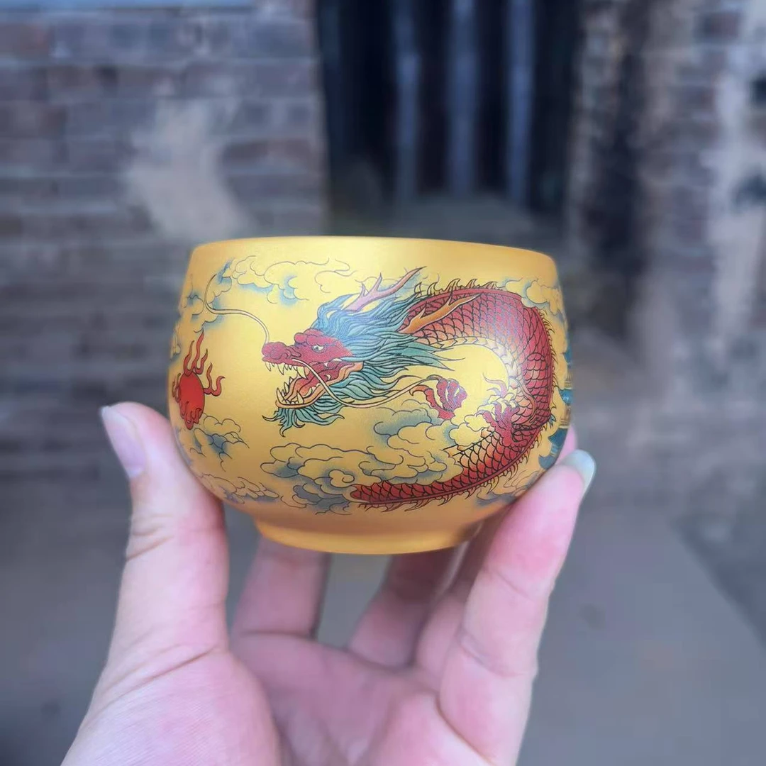 茶杯茶器 龙腾盛世天目 柴烧