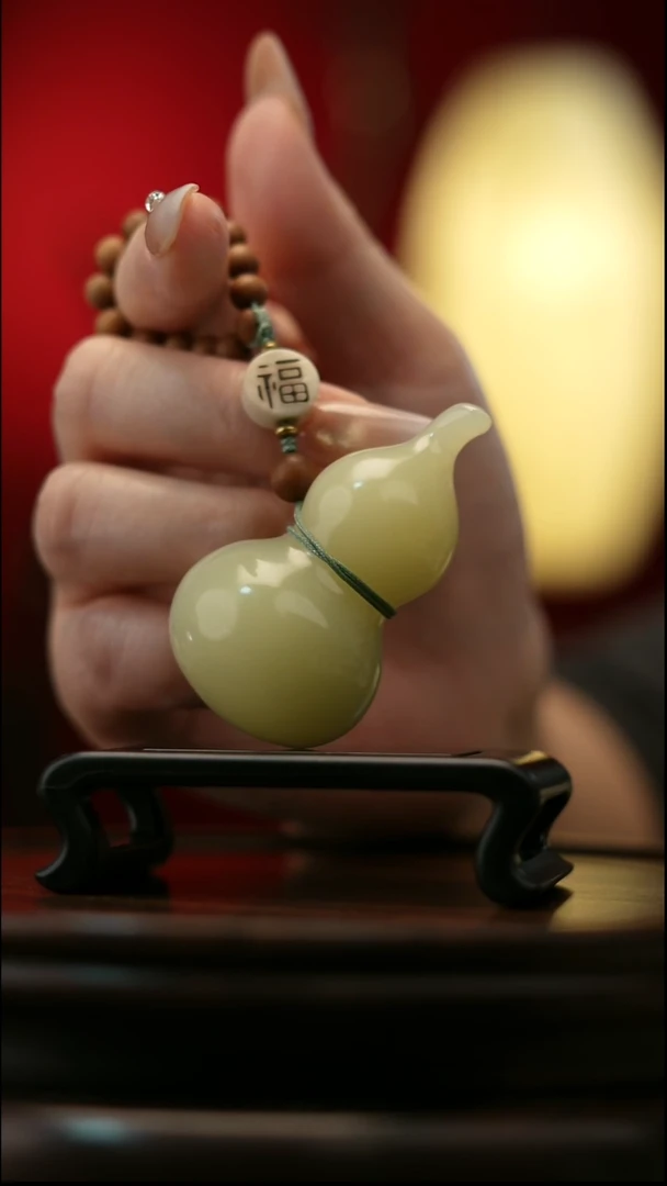 玉【手捻玉福禄】天然玉石手把件