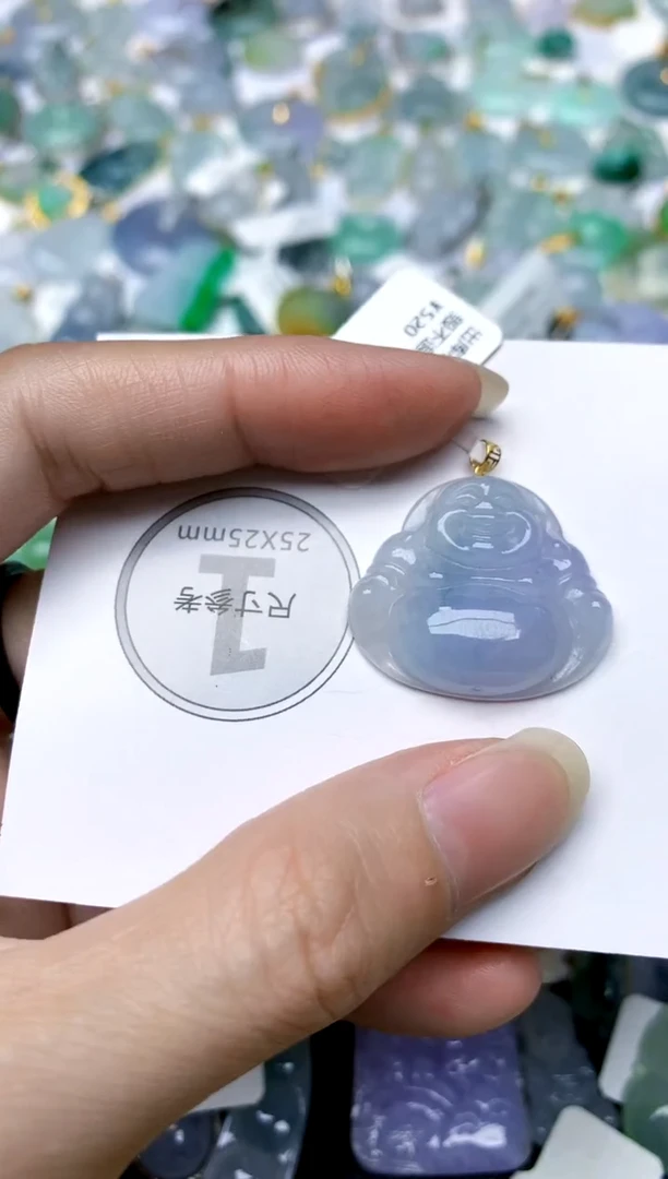 颈饰18K金镶嵌翡翠天然A货翡翠