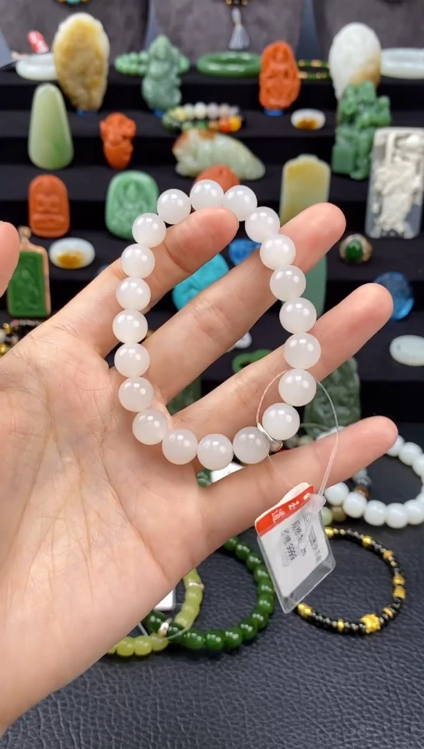 【闪购商品】和田玉-未镶嵌10mm于田圆珠手串