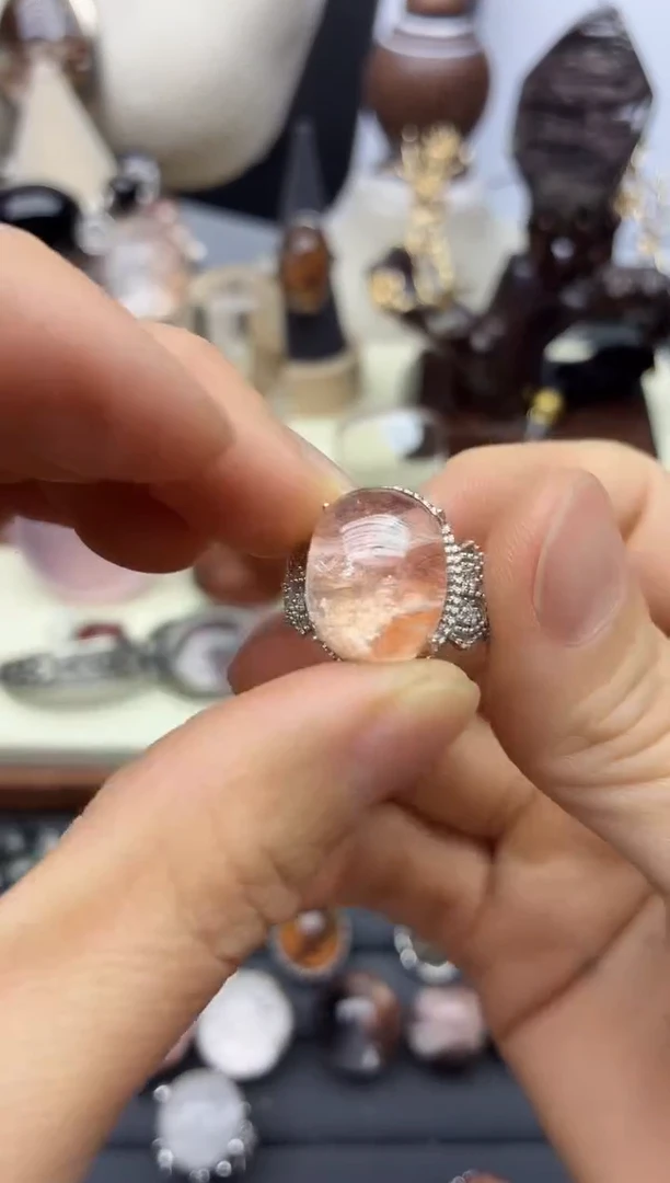 银S925镶嵌珠宝半成品水晶芝*水晶水晶