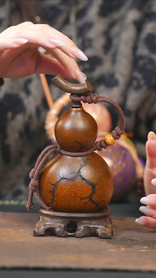 【闪购商品】RY152大漆酒葫芦不包手串及旋转底座