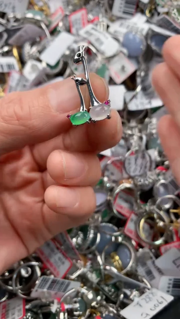 银S925镶嵌戒指翡翠555   10