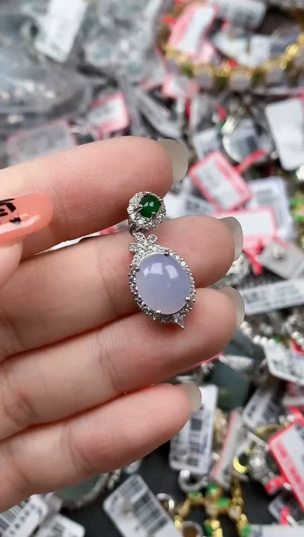 银S925镶嵌戒指翡翠天然A货缅甸翡翠