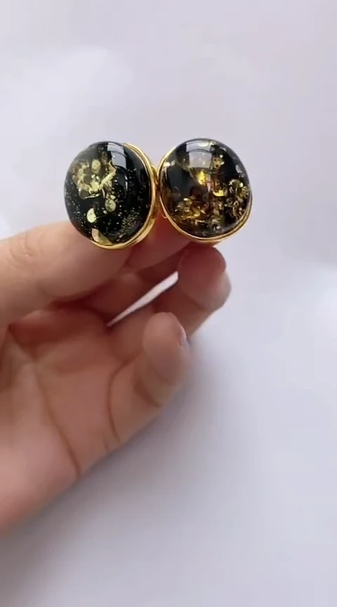 【闪购商品】琥珀裸石银S925镶嵌琥珀耳钉