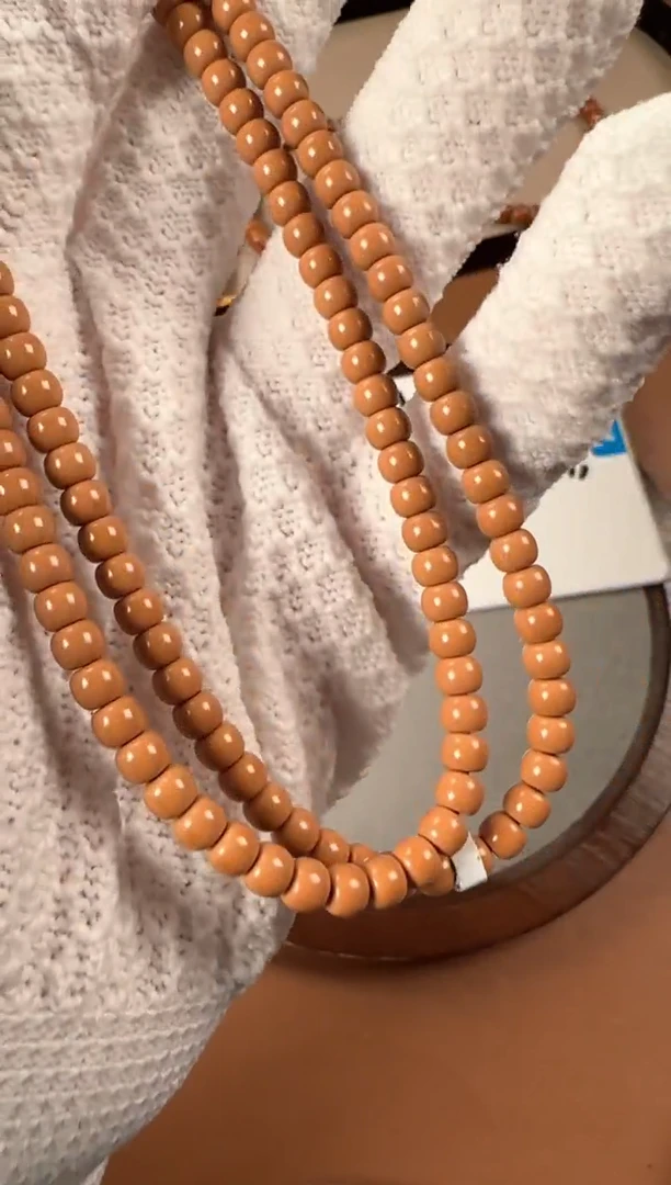 手串橄榄核5.1mm核尖108，老挝料，老型珠，高油高密